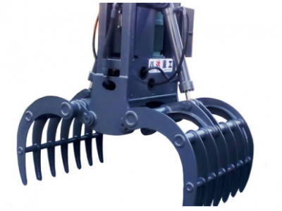 Electro mechanical hydraulic integrated grab